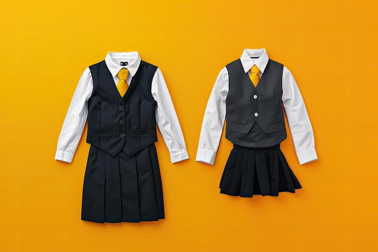 Photo school uniform for children mockup design