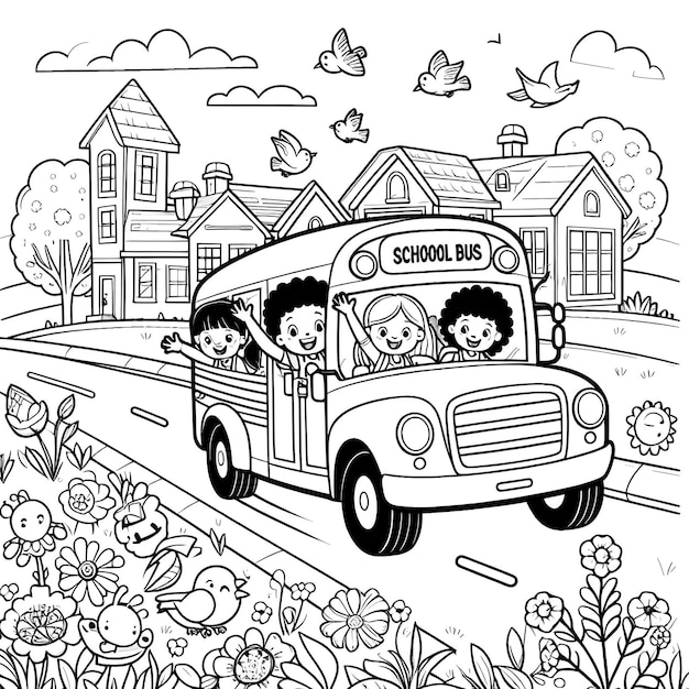 Foto colorazione di libri per furgoni scolastici