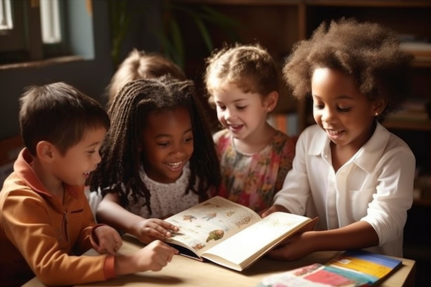 Schoolactiviteiten van kinderen, waaronder leren lezen, sporten, terug naar school, fietsen.