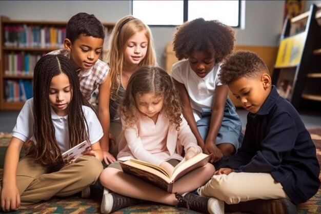 Schoolactiviteiten van kinderen, waaronder leren lezen, sporten, terug naar school, fietsen.