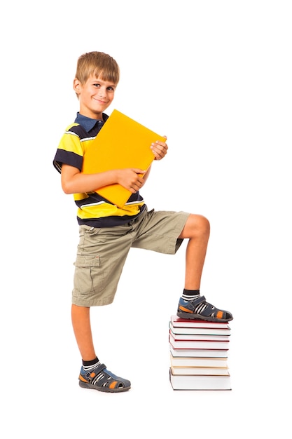 Schoolboy and books