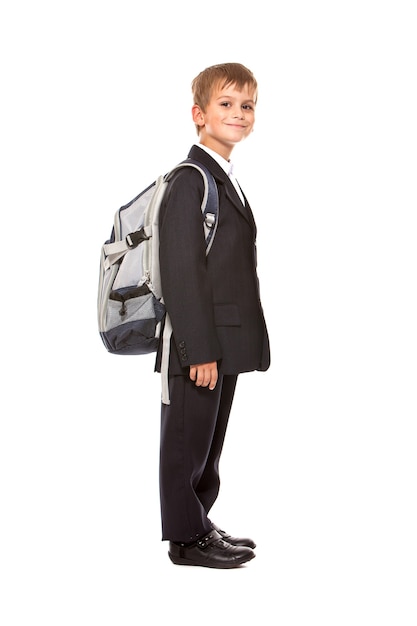 Schoolboy with backpack