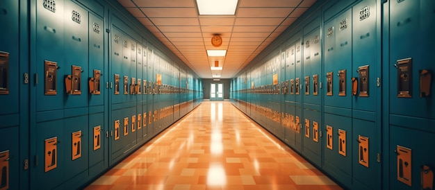 Foto schoolgang met lockers