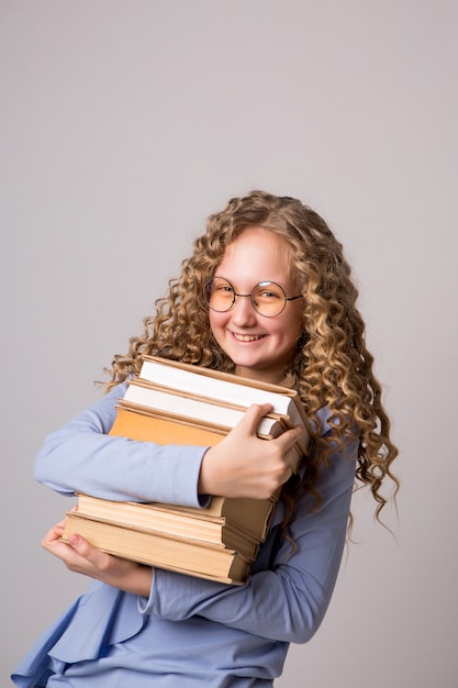 schoolgirl with books