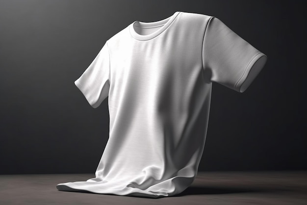 Schoon en helder 3D leeg wit T-shirtmodel met scherpe details