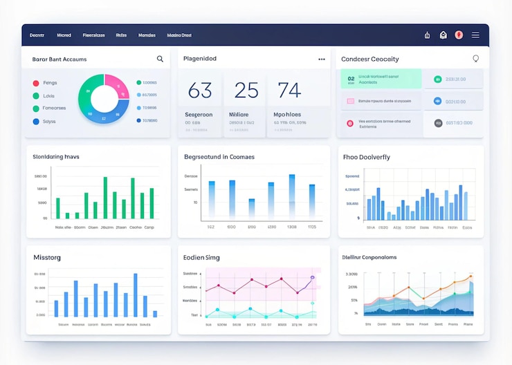 Foto schoon en modern seo analytics dashboard-ontwerp voor effectieve website-optimalisatie