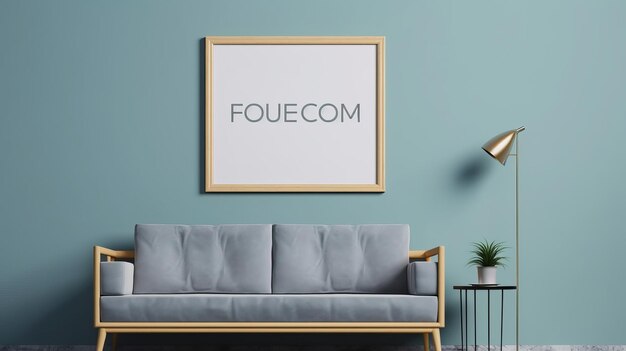 Schoon en verfrissend frame mockup in een minimalistische setting AI gegenereerd