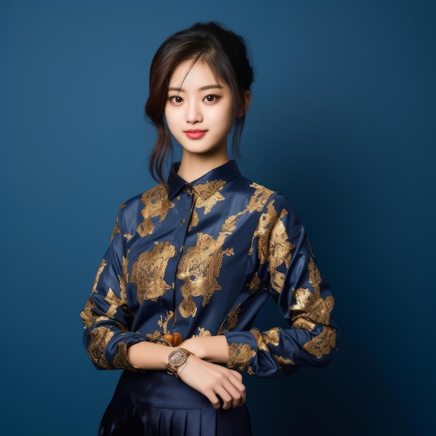 Schoonheid Aziatische vrouw poseert in de studio met schoonheid en luxe gecombineerd concept