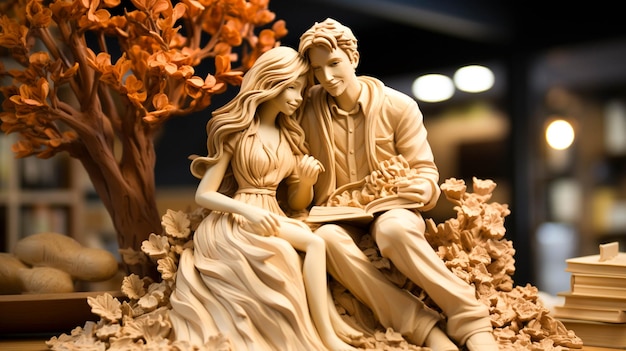 Schoonheid en creativiteit verenigen zich in Clay Sculpture of Family Love