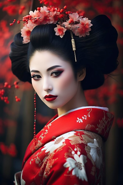 schoonheid en elegante geisha