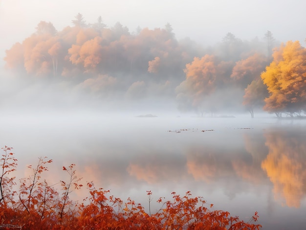 Schoonheid herfst natuur concept achtergrond gegenereerd door AI