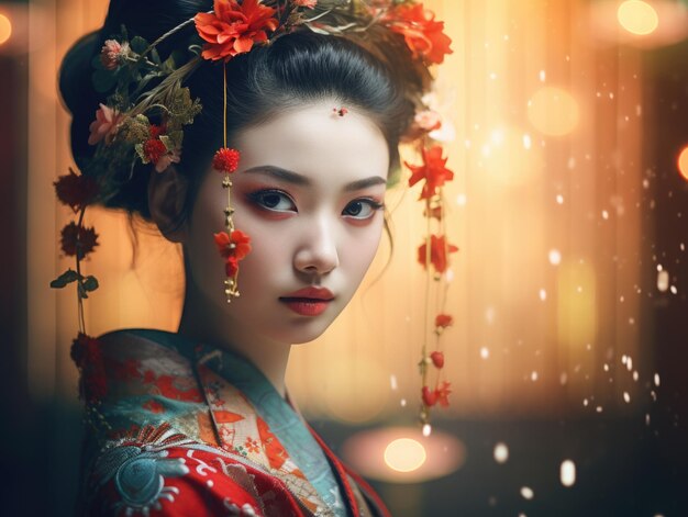 Schoonheid Japanse prachtige geisha