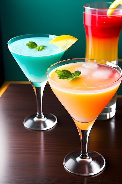 Schoonheid kleurrijke cocktail alcohol