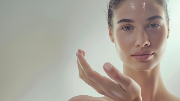 Schoonheid Spa Vrouw met perfecte gezichtshuid Portret Mooie Brunette Spa Meisje met Generatieve AI