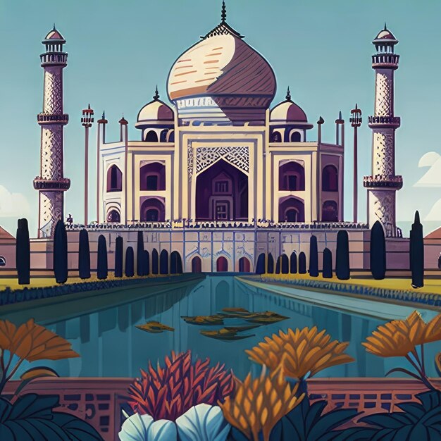 schoonheid taj mahal india illustratie