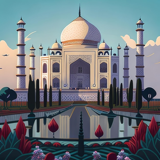 schoonheid taj mahal india illustratie