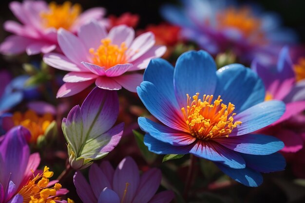 Schoonheid van de natuur vastgelegd in kleurrijke bloemen close-up