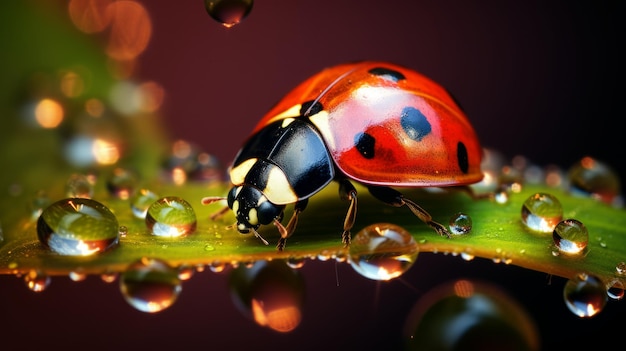 Schoonheid van een lieveheersbeestje door middel van macrofotografie