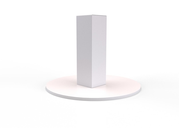 schoonheidsproduct doos geïsoleerd op een podium op een witte achtergrond 3D REDERING