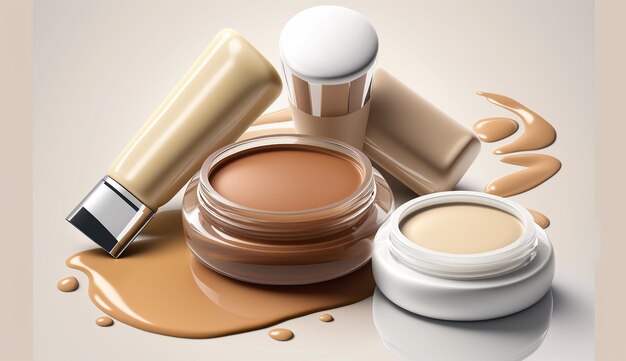 Schoonheidsproducten matte foundation cosmetica foto's AI Gegenereerde afbeelding