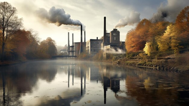 Schoorstenen van een industriële fabriek