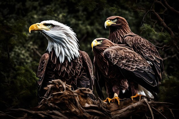 Foto schot van een majestueuze adelaar op een witte achtergrond