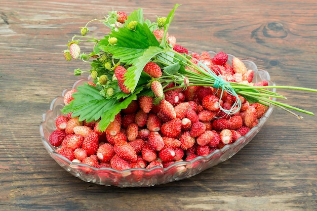 Schotel met verse zoete aardbeien