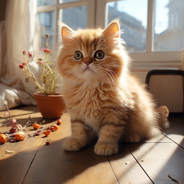 Schotse kat in het huis.