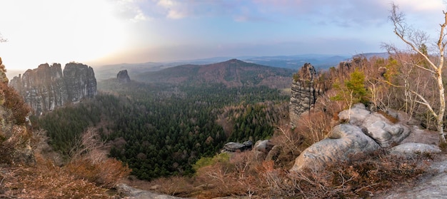 Schrammsteine Saxon Switzerland National Park  Germany