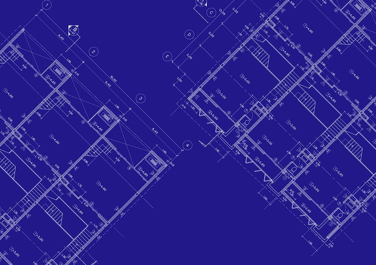 Foto schrijf een blauwdruk architectuur voor het bouwen
