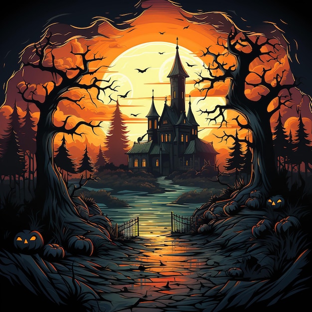 Schrikwekkende Halloween-illustratie