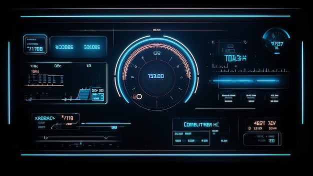 sci fi digital hud interface minimalistic