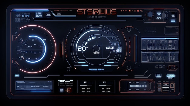 sci fi digital hud interface minimalistic