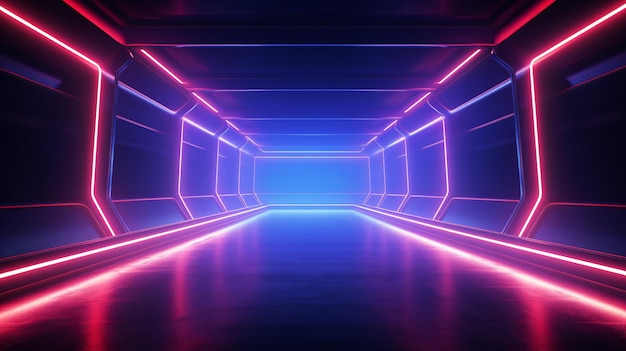 Sci fi futuristic blue red purple neon lasers modern