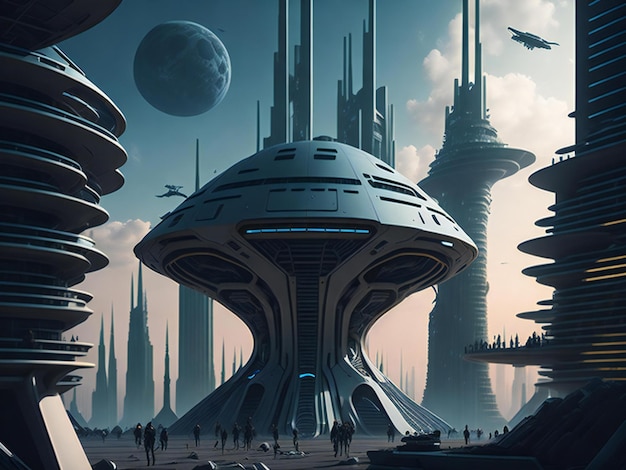 sci fi futuristische stad