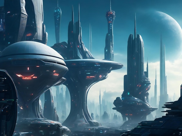 sci fi futuristische stad