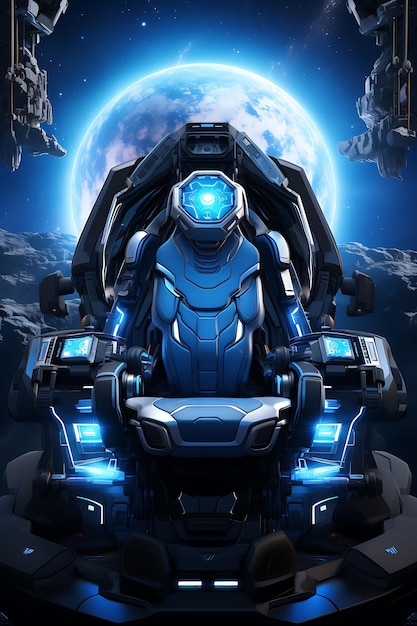 Sci Fi Spaceship Cockpit Cool Blue Color Theme Spaceship Con Creative Live Stream Background Idea