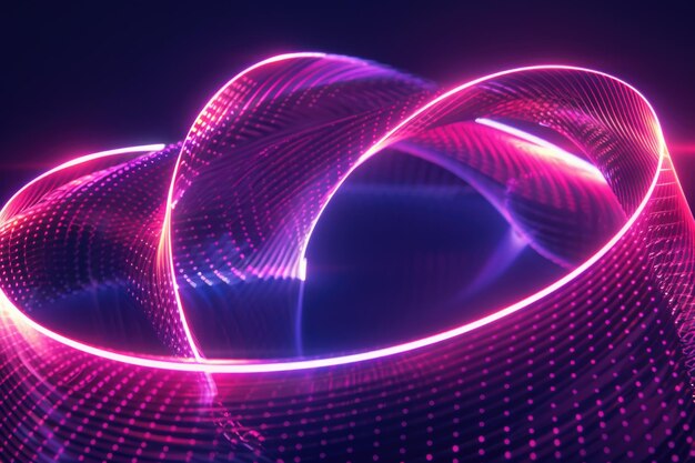 Sci neonglow-effect met abstracte randlijnen en LED-band