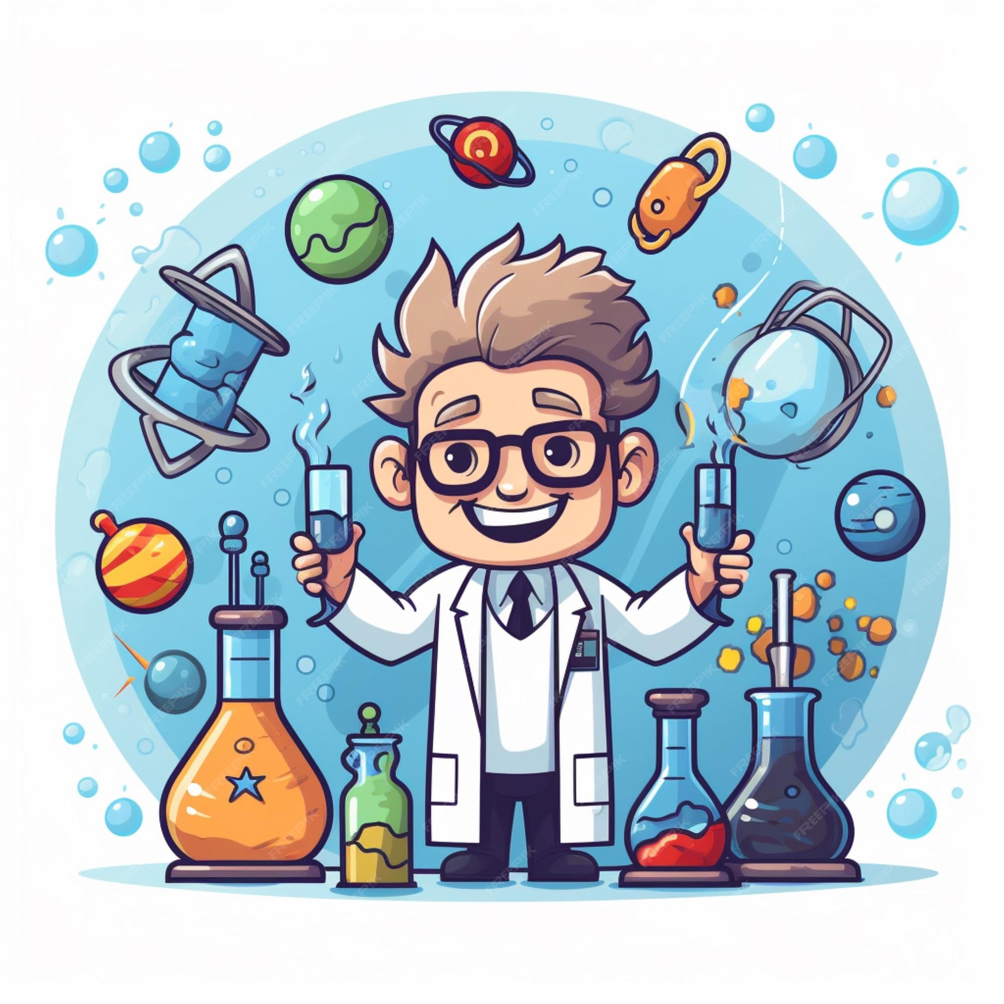 Science 2d cartoon vector illustration on white background Premium AI Science 2d cartoon vector illustration on white background Premium AI