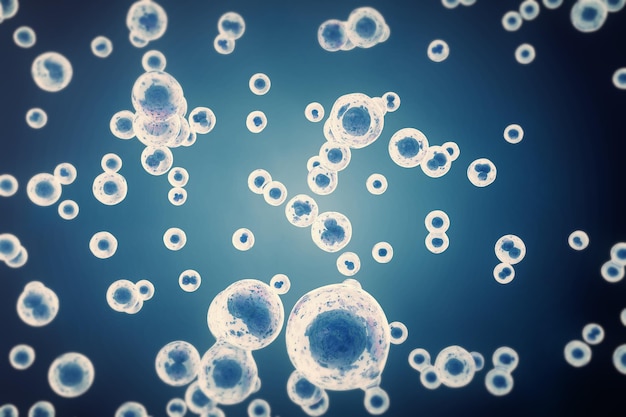 science background with cells. medicine scientific concept. 3d rendering