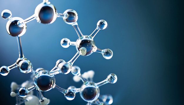 science background with molecula and atom model abstract nano molecular structure