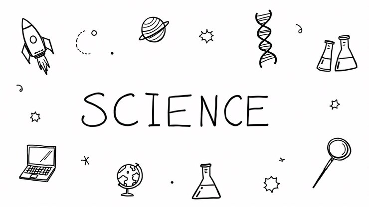Photo science doodles black and white