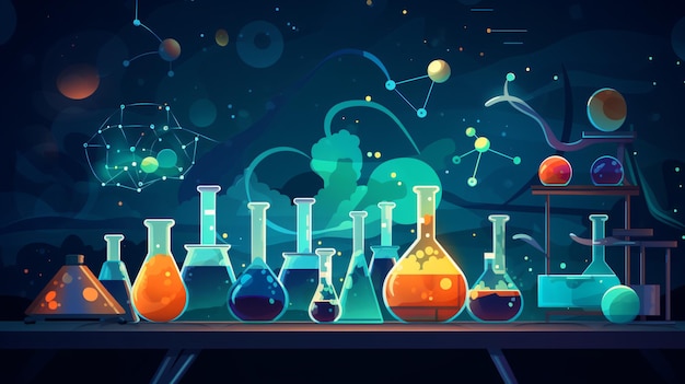 Science flat background