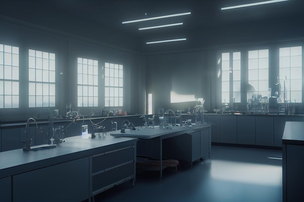 Foto science lab kamer 3d render