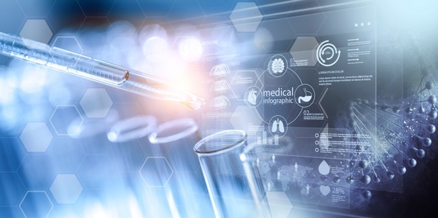 Science laboratory test tubes and pipette