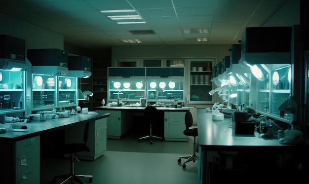 A science and laboratory working room