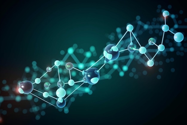 Science Molecular structure close up background template wallpaper or banner Generative AI