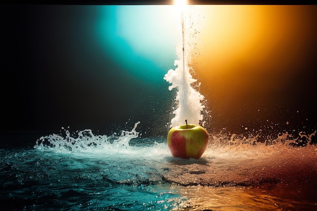 飛沫の科学 水とリンゴの相互作用