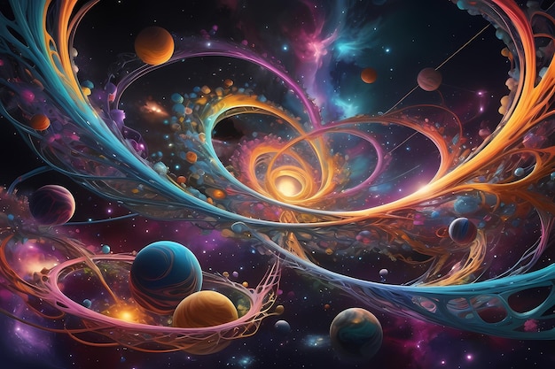 Foto scienza e tecnologia a tema di arte astratta digitale background ai generato