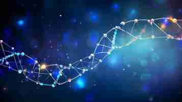 Photo science template wallpaper or banner with a dna molecule